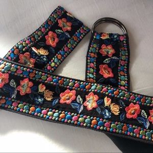 Johnny Was Embroidered Floral Belt